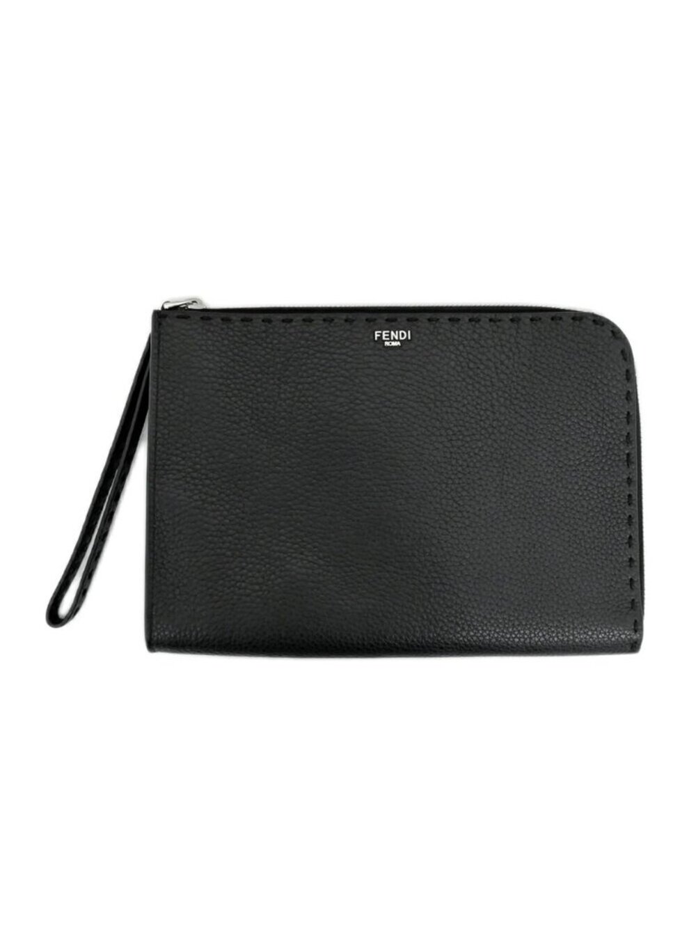 Fendi Selleria Slim Clutch Pouch Black